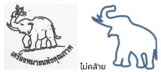 ตัวอย่าง - กรณีเครื่องหมายการค้าเหมือนคล้าย ไม่คล้าย 1 ตัวอย่าง - กรณีเครื่องหมายการค้าเหมือนคล้าย ไม่คล้าย 1
